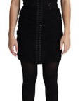 Dolce & Gabbana Black Lace Up Floral Corset Bustier Mini Dress