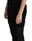 Dolce & Gabbana Black Lace Up Floral Corset Bustier Mini Dress