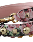 Dolce & Gabbana Pink Floral Gold Studs Bag Accessory Shoulder Strap