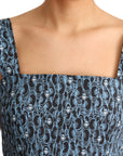 Dolce & Gabbana Blue Heart Cotton A-Line Stretch Dress