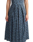 Dolce & Gabbana Blue Heart Cotton A-Line Stretch Dress