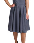 Dolce & Gabbana Blue Polka Cotton A-Line Stretch Dress