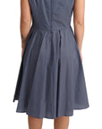 Dolce & Gabbana Blue Polka Cotton A-Line Stretch Dress