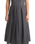 Dolce & Gabbana Black White Pattern Cotton A-Line Dress