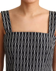 Dolce & Gabbana Black White Pattern Cotton A-Line Dress