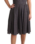 Dolce & Gabbana Black Floral Cotton A-Line Stretch Dress