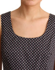 Dolce & Gabbana Black Floral Cotton A-Line Stretch Dress