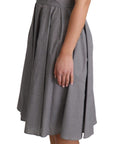 Dolce & Gabbana Blue Beige Geometric Cotton A-Line Dress