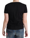Moschino Black Cotton Come Play 4 Us Print Tops T-shirt