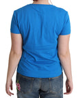 Moschino Blue Printed Cotton Short Sleeves Tops T-shirt