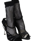 Dolce & Gabbana Black Suede Short Boots Sandals Shoes