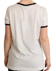 Dolce & Gabbana White Dotted Crewneck Cotton T-shirt