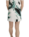 Dolce & Gabbana White Black Blue Shift Short Mini Dress