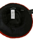 Dolce & Gabbana Red Bordeaux Fur Wide Brim Bucket Hat