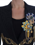 Dolce & Gabbana Black Crystal Fairy Tale Blazer Jacket