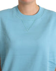 Dolce & Gabbana Blue Cotton Short Sleeves Crew Neck Top