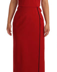 Dolce & Gabbana Red Sweetheart Sleeveless Midi Stretch Dress