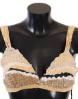 Dolce & Gabbana Beige Straw Raffia Woven Crochet Cover Up Top