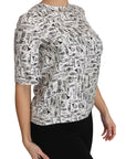 Dolce & Gabbana White Musical Instruments Print Blouse