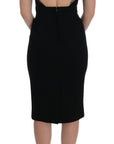 Dolce & Gabbana Black Stretch Crystal Sheath Gown Dress