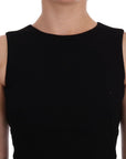 Dolce & Gabbana Black Stretch Crystal Sheath Gown Dress