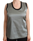 Dolce & Gabbana Silver Round Neck Sleeveless Casual Tank Top