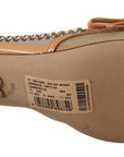 Dolce & Gabbana Peach Mesh Leather Chains Heels Pumps Shoes