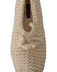 Dolce & Gabbana White Slip On Ballerina Flats Wool Knit Shoes