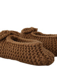 Dolce & Gabbana Brown Slip On Ballerina Flats Wool Knit Shoes