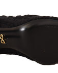 Dolce & Gabbana Black Stretch Socks Knee High Booties Shoes