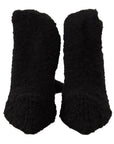 Dolce & Gabbana Black Stretch Socks Knee High Booties Shoes