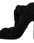 Dolce & Gabbana Black Stretch Socks Knee High Booties Shoes