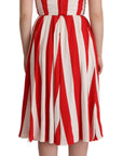 Dolce & Gabbana White Red Stretch Shift A-line Gown Dress