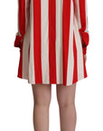 Dolce & Gabbana White Red Stretch Mini Shirt Gown Dress