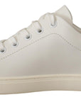 Dolce & Gabbana White Gold Leather Low Top Sneakers