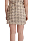 Dolce & Gabbana Beige Checkered Sleeveless Mini Shift Dress