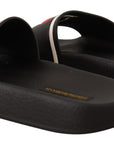 Dolce & Gabbana Black Leather I Love D&G Slides Sandals