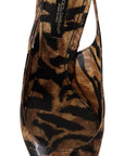 Dolce & Gabbana Brown Slingbacks Leather Tiger Shoes