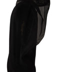 Dolce & Gabbana Black Stretch Tulle Stretch Boots Shoes