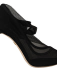 Dolce & Gabbana Black Stretch Tulle Stretch Boots Shoes