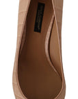 Dolce & Gabbana Beige Leather Pointed Heels Pumps Shoes