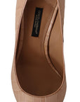 Dolce & Gabbana Beige Leather Bellucci Heels Pumps Shoes