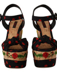 Dolce & Gabbana Multicolor Platform Wedges Sandals Charmeuse Shoes
