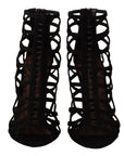 Dolce & Gabbana Black Suede Stiletto Heels Bette Sandals Shoes