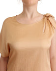 Moschino Beige One Sleeve Knee Length Shift Dress