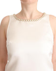 Elisabetta Franchi White Polyester Sleeveless Mini Shift Dress