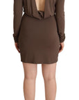 Patrizia Pepe Brown Acetate Long Sleeves Turtle Neck Sheath Dress