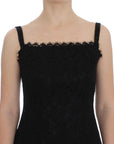 Dolce & Gabbana Black Floral Lace Shift Knee Length Dress
