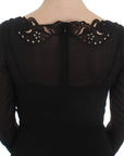 Dolce & Gabbana Black Silk Stretch Sheath Dress