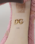 Dolce & Gabbana Pink Taormina Lace Crystal Pumps Pastel Shoes